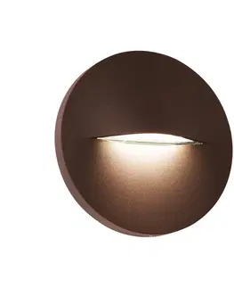 Vonkajšie nástenné svietidlá Viokef Vonkajšie nástenné svietidlo LED Vita, hrdzavohnedá farba, Ø 14 cm
