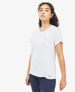 turistic Dámske ultra ľahké tričko FH900 na turistiku biele
