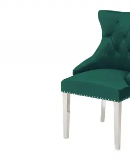 Jedálenské zostavy Chesterfield jedálenská stolička 2 ks FRIXON Dekorhome Smaragdová