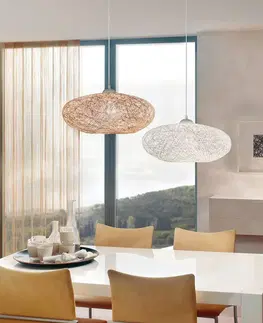 Závesné svietidlá EGLO Textilná závesná lampa Campilo v bielej