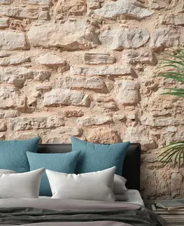 Tapety s imitáciou tehly, kameňa a betónu Fototapeta stena z kameňa