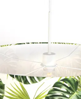 Zavesne lampy Botanická závesná lampa biela s tienidlom Leaf 50cm - Combi 1