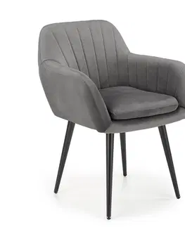 Jedálenské stoličky HALMAR K429 jedálenské kreslo sivá / čierna