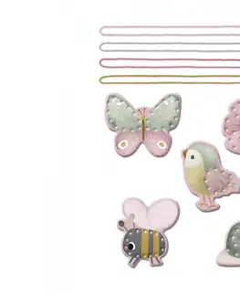 Kreatívne a výtvarné hračky LITTLE DUTCH - Šnurovacie karty Kvety a motýle