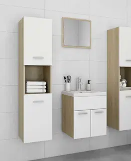 Kúpeľňové zostavy Kúpeľňová zostava 4 ks DTD Dekorhome Sivá lesk