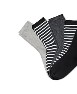 Socks Ponožky, 5 párov, sivo-čierno-biele