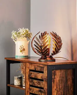 Stolové lampy ONLI Stolná lampa Felce ako papradie v bronzovej, 24 cm
