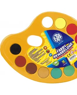 Hračky ASTRA - Vodové farby na paletke priemer 30mm, 12 farieb, 83216903