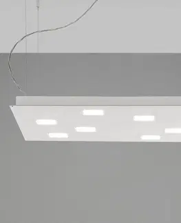Závesné svietidlá Fabbian Fabbian Quarter – biele LED závesné svietidlo 7-pl