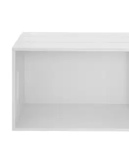 Úložné boxy Orion Drevená debnička, biela, 36 x 26 x 15 cm​