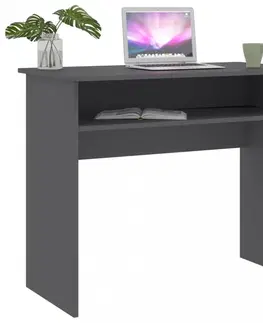 Pracovné stoly Písací stôl s policou 90x50 cm Dekorhome Čierna