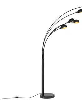 Stojace lampy Dizajnová stojaca lampa čierna 5-svetlá - Sixties Marmo