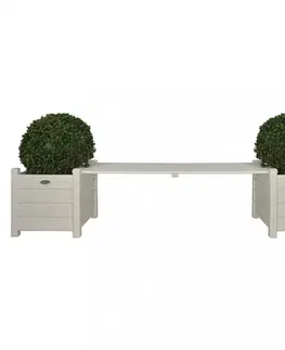 Záhradné lavice Záhradná lavička s truhlíkmi drevo Dekorhome Sivá