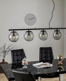 Závesné svietidlá Lucande Závesná lampa Lucande Sotiana, 5 sklenených gulí, čierna