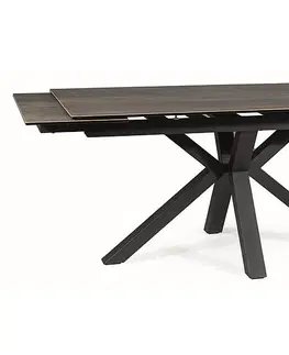 Jedálenské stoly COMBU rozkladací jedálenský stôl, hnedá / čierna