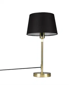 Stolove lampy Stolová lampa zlatá / mosadz s čiernym tienidlom nastaviteľná 25 cm - Parte