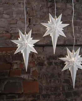 Vianočné svetelné hviezdy STAR TRADING Dekoračná hviezda Betlehem z kovu biela