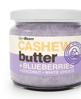 Arašidové a iné maslá Cashew Butter ochutené - GymBeam 340 g Blueberries+Coconut+White Choco