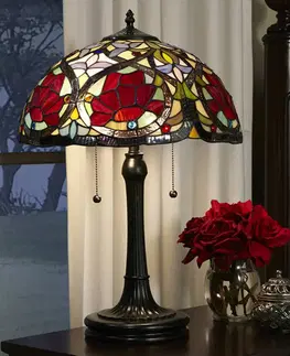 Stolové lampy QUOIZEL Stolová lampa Larissa v štýle Tiffany