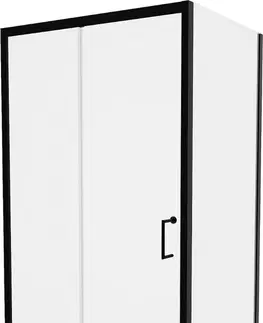 Sprchovacie kúty MEXEN/S - Apia sprchovací kút obdĺžnik 135x100, transparent, čierna 840-135-100-70-00