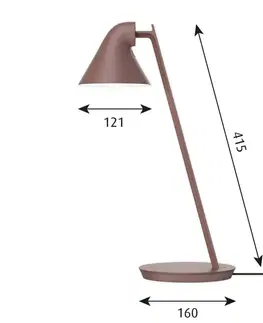 Stolové lampy Louis Poulsen Louis Poulsen NJP Mini stolová LED, ružovo hnedá
