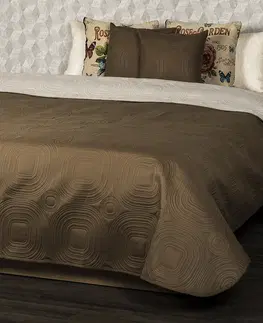 Prikrývky na spanie 4Home Prehoz na posteľ Doubleface tmavohnedá/svetlohnedá, 220 x 240 cm, 2x 40 x 40 cm
