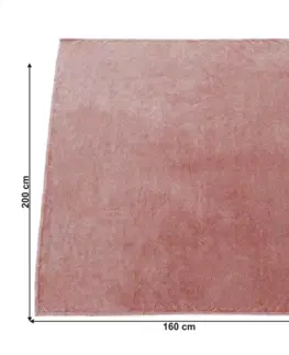 Deky Plyšová kockovaná deka, ružová, 160x200cm, ENNIS