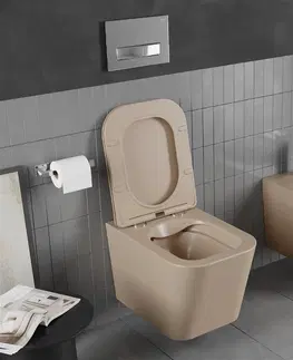 Záchody MEXEN - Teo Závesná WC misa vrátane sedátka s slow-slim, duroplast, cappuccino mat 30854064