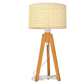 Lampy  Stolná lampa ALBA 1xE27/60W/230V ratan/dub 