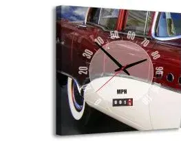 Hodiny 3-dielny obraz s hodinami, Veterán, 35x105cm
