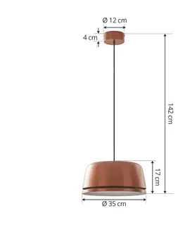 Závesné svietidlá Lucande Závesné svietidlo Lucande Faelinor LED, meď