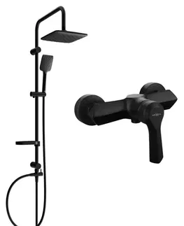 Sprchy a sprchové panely MEXEN/S - Sven sprchový stĺp vrátane sprchovej batérie Sabre, čierna 72140262-70