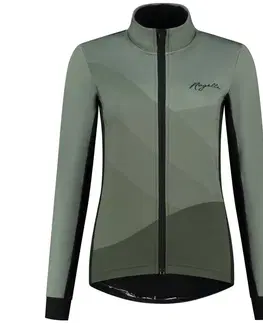 Cyklistické bundy a vesty Dámska športová bunda Rogelli Farah voľnejší strih, khaki