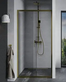 Sprchovacie kúty MEXEN - Apia posuvné sprchové dvere 115, transparent, zlaté 845-115-000-50-00