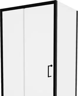 Vane MEXEN/S - Apia Sprchovací kút 90x70 cm, transparent, čierna + vanička so sifónom 840-090-070-70-00-4010B