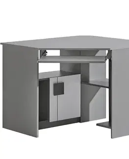 Sektorový nábytok Rohový písací stôl Gumi G11 Brilantná biela/Antracyt