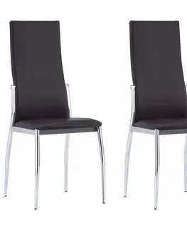 Jedálenské stoličky a kreslá Jedálenská stolička 2 ks umelá koža Dekorhome Červená