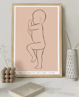 Obrazy do detskej izby Obraz na stenu s novorodencom v skutočnej veľkosti - 60x40cm