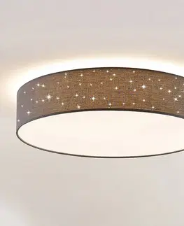 Stropné svietidlá Lindby Lindby Ellamina stropné LED, 60 cm, tmavosivá
