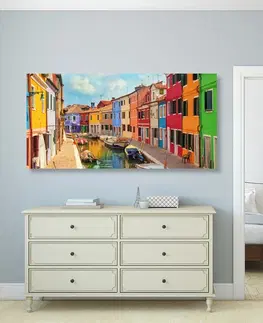 Obrazy mestá Obraz pastelové domčeky v mestečku
