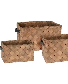 Úložné boxy Súprava dekoračných košíkov Galia 3 ks, hnedá​