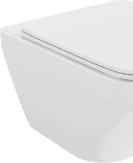 Záchody MEXEN - Vito závesná WC misa Rimless vrátane sedátka s slow-slim, Duroplast, biela 30174000