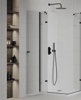Vane MEXEN/S - Roma Duo sprchovací kút 70x70, transparent, čierna + vanička so sifónom 854-070-070-70-02-4010B