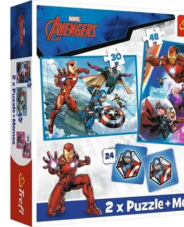 Hračky puzzle TREFL - Puzzle 2v1 + pexeso - Hrdinovia v akcii / Disney Marvel The Avengers