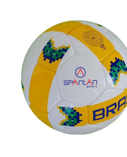 Futbalové lopty Futbalová lopta - SPARTAN Brasil Cordlay bielo-žltá