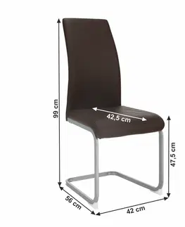 Stoličky Jedálenská stolička, tmavohnedá/sivá, NOBATA