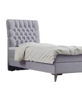 Postele Boxspringová posteľ, jednolôžko, sivá, 90x200, ľavá, BARY