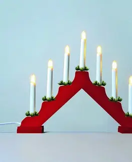 Vianočné dekorácie Adventný svietnik LED Filament, červená