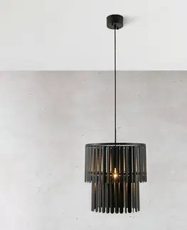 Závesné svietidlá Markslöjd Závesné svietidlo Viento z kovu, čierna matná