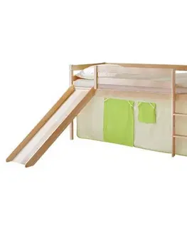Vyvýšené detské postele Posteľ s priestorom na hru Manuel Záves Bežový, Zelený